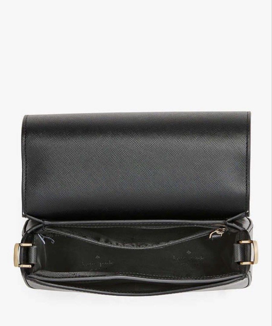 Kate Spade Black Leather Crossbody Bag (Category: Cross-body Bags) located in Legazpi City. Submitted by shopwithstyleeee (Listing ID 1447336740, Image 3). Description: - Authentic Kate Spade black leather crossbody bag - Classic saddle shape - Adjustable strap for comfortable wear - Gold hardware details - Interior zip pocket and slip pocket for organization - Versatile for everyday use or evening events.