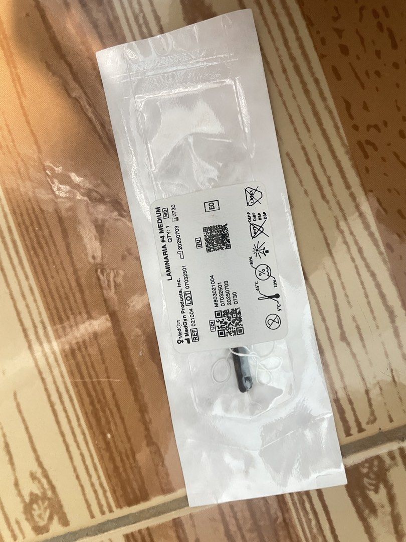Laminaria Cervical Dilator - Medium (Category: Medical Supplies & Tools) located in Taguig. Submitted by hghonraid (Listing ID 1447298448, Image 3). Description: - MedGyn Laminaria #4 Medium cervical dilator Selling this laminaria cervical dilator because I didn’t end up needing it. My pregnancy tissue passed naturally during expectant management, so the planned procedure was no longer necessary. The item was never used. Pass sa tawad 3500 ko ito