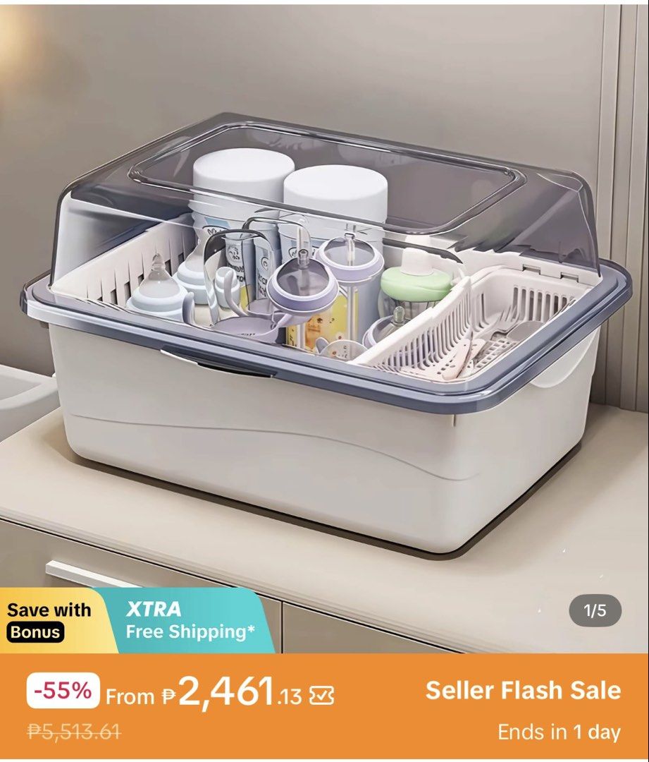 Large capacity baby milk bottle storage rack (Category: Breastfeeding & Bottle Feeding) located in Manila. Submitted by smay605 (Listing ID 1447465667, Image 1). Description: - never been used - brand new nakaplastic pa - low milk supply kaya di nagamit - bought in ttokshop for 600php - selling low 450.