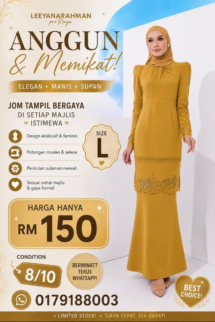 Leeyanarahman (Category: Baju Kurung & sets) located in Kuala Lipis. Submitted by nurul_Iman (Listing ID 1447456240, Image 3). Description: - Leeyanarahman Masyittaa Pink Doll Fishtale Baju Kurung - Exclusive and feminine design - Modern and comfortable cut - Soft, luxurious pastel color - Ideal for events and formal occasions.