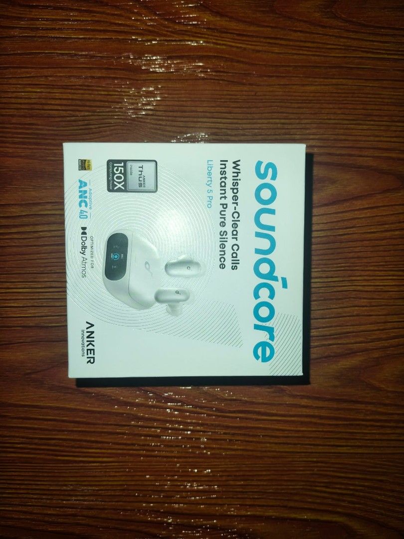 Liberty 5 pro (Category: Earphones) located in Manila. Submitted by lovesagadgets (Listing ID 1447440304, Image 1). Description: 🎧 Premium Soundcore Liberty 5 Pro – ANC, Dolby Atmos, Sealed New! Caption: Selling a brand-new, unopened Anker Soundcore Liberty 5 Pro – top-tier true wireless earbuds! ✅ Industry-Leading ANC 4.0 – Adaptive Noise Cancellation cuts out up to 150x more background noise ✅ Crystal-Clear Calls – pick up your voice perfectly