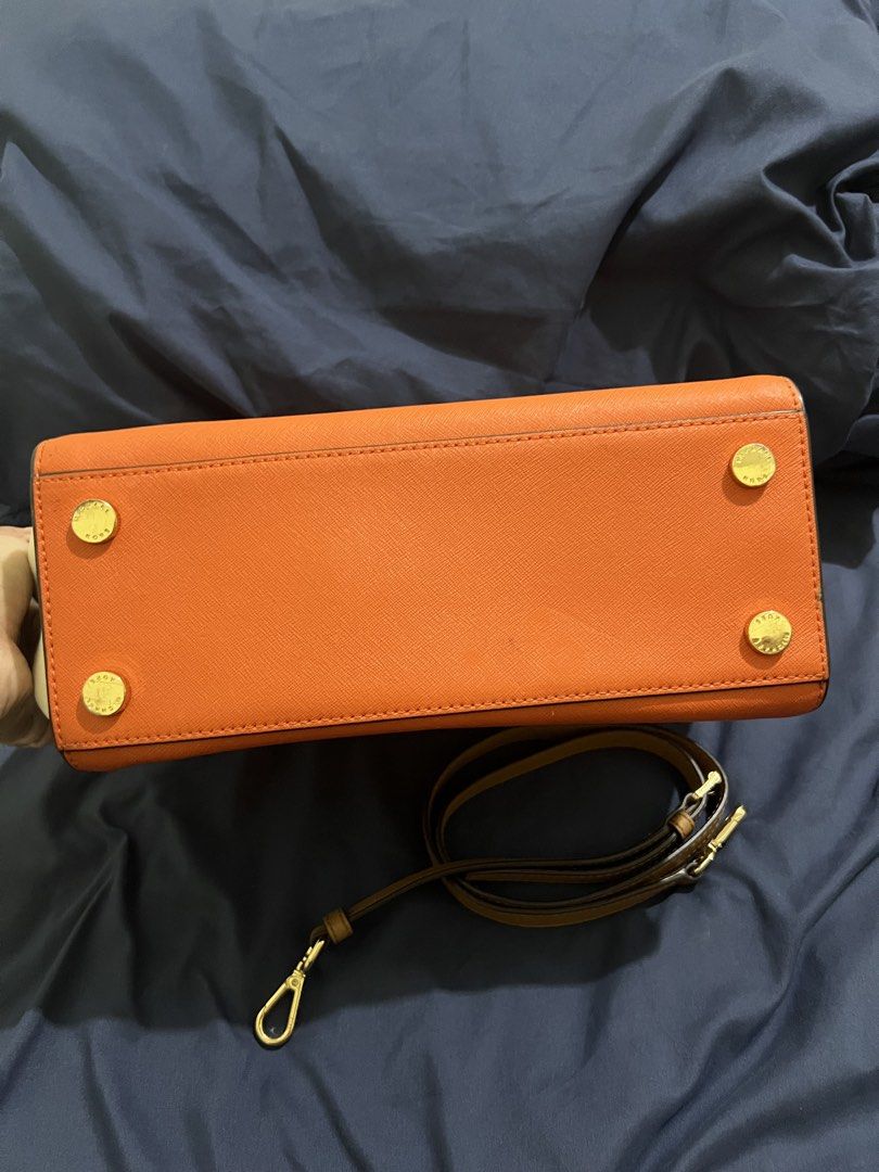 Michael Kors Colorblock Selma Medium Top-Zip Satchel (Category: Luxury Bags & Wallets) located in Manolo Fortich. Submitted by mfthrifts_ (Listing ID 1447398570, Image 3). Description: 🧡This bag is not ukay-sourced. It is guaranteed authentic, bought directly in the USA🧡 - Like new - Color: Mimosa/White/Acorn - Saffiano Leather - Features gold hardware details - Includes detachable adjustable crossbody strap - Spacious interior for everyday ess