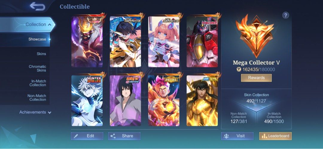 Mlbb Account acc ml (jackpot) (Category: Game Gift Cards & Accounts) located in Bukit Mertajam. Submitted by kalipstoree (Listing ID 1447367951, Image 1). Description: 492 skin mega collector v franco legend, harith killua, suyou sasuke, layla n angela aspirant, chou saint seiya and many more good skin full lightborn, venom, saber recall mantap n many more ask for more negotiable.