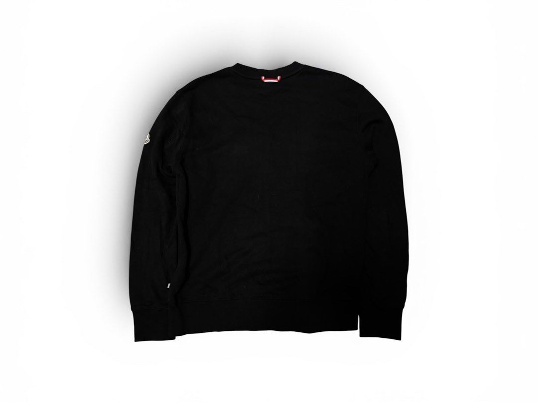 MONCLER LOGO MOTIF SWEATSHIRT (Category: Coats, Jackets and Outerwear) located in Pasig City. Submitted by aly.feyt (Listing ID 1447401350, Image 2). Description: MONCLER LOGO MOTIF SWEATSHIRT details: size: small W:20 L:25.