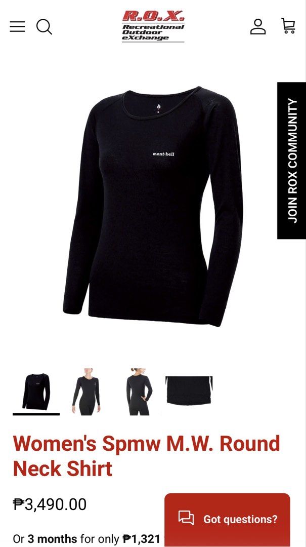 Montbell Merino Wool Baselayer (Middleweight) (Category: Hiking & Camping) located in Baguio. Submitted by pickles01 (Listing ID 1444205336, Image 1). Description: Merino Wool Baselayer - Original price in ROX- 3490php -Used only twice -Large -Length: 25 inches -Sleeve length: 21.5 inches -Width: 14.5 inches Price still negotiable Reason for selling: I have the pink merino wool version..