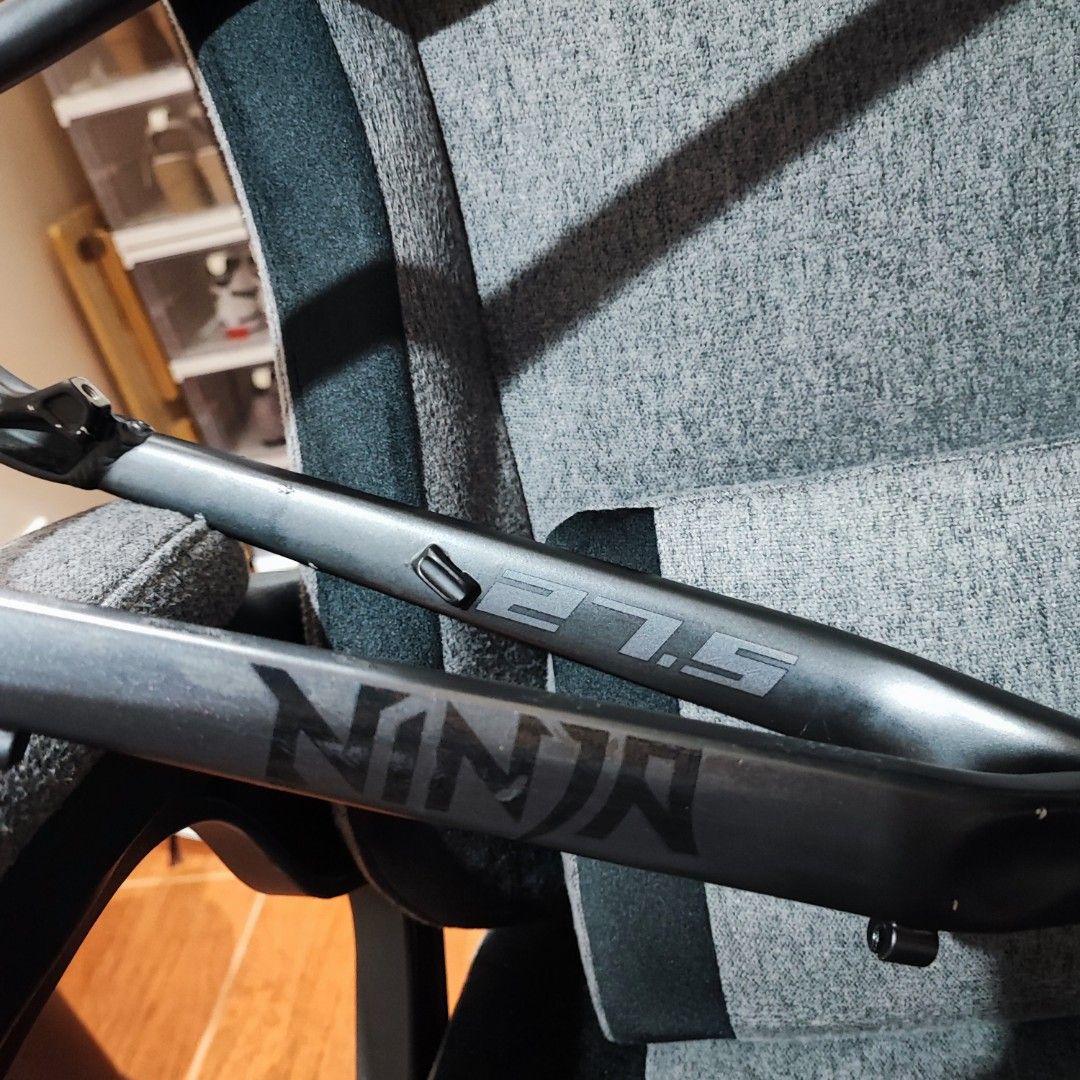 Mountainpeak Ninja 27.5 MTB Frame Medium | Matte Black | QR (Category: Bicycles) located in Imus. Submitted by declutter_j9closet (Listing ID 1447309983, Image 3). Description: Specs: - Mountainpeak Ninja MTB frame - 27.5 wheel size - Size: Medium - Aluminum alloy frame - Hydroformed / triple-butted tube - Quick release rear dropout - Internal cable routing - Disc brake mount - Derailleur hanger included - Matte black / dark gray finish Condition