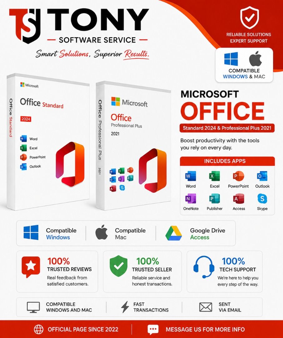MS OFFICE 2021/2024 (Category: Software) located in Cavite. Submitted by tonysoftwareservices05 (Listing ID 1365582786, Image 1). Description: MS OFFICE 2021 & 2024 Payment Method: Gcash or GotymeBank Via Email delivery Lifetime no expiry 100% Tested by the clients. Delivery.