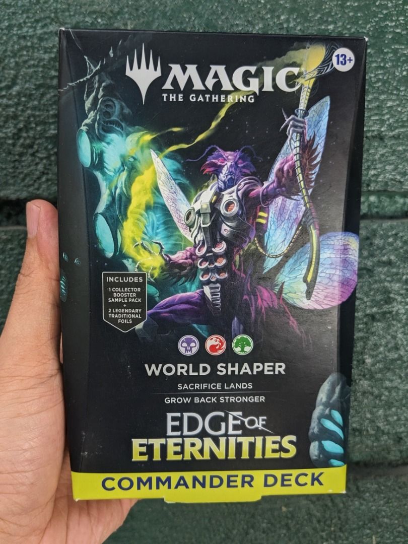 MTG Magic the Gathering: Precon Decks (Category: Card Packs) located in Quezon City. Submitted by ken_san (Listing ID 1446959384, Image 2). Description: MTG Commander Precon Decks 1. Edge of Eternities - World Shaper: Php3,800 Product link: https://rb.gy/vranbn 2. The Brothers' War (set of 2 decks): Php8,500 Product link: https://rb.gy/uvbk1n 3. March of the Machine (set of 5 decks): ***SOLD*** Product link: https://rb.gy/py78j1 Condition: Brand 