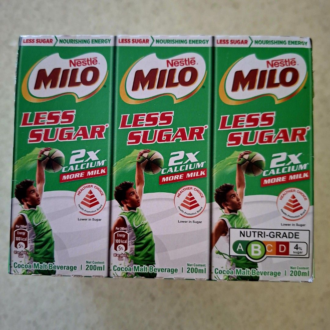 Nestle Milo Less Sugar Cocoa Malt Beverage 200ml ( 6 packs), Food ...