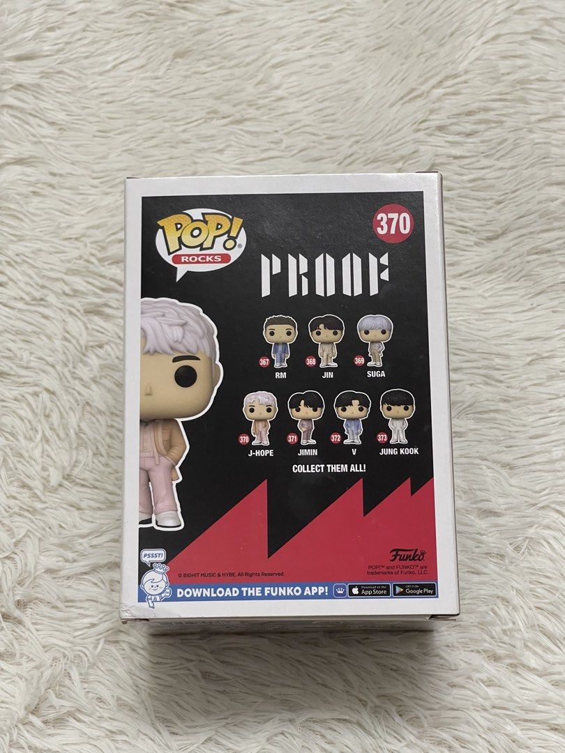 [NEW] Funko Pop Rocks BTS J-Hope Vinyl Figure #370 (Category: Toys & Games) located in Bangi. Submitted by nrrmrh_ (Listing ID 1447334894, Image 2). Description: Hi, New and still in box Postage rm8 - Funko Pop Rocks BTS J-Hope Vinyl Figure - Figure Number: 370 - Condition: Brand new, still in original packaging - Ideal for BTS fans and Funko Pop collectors thank you❤️.