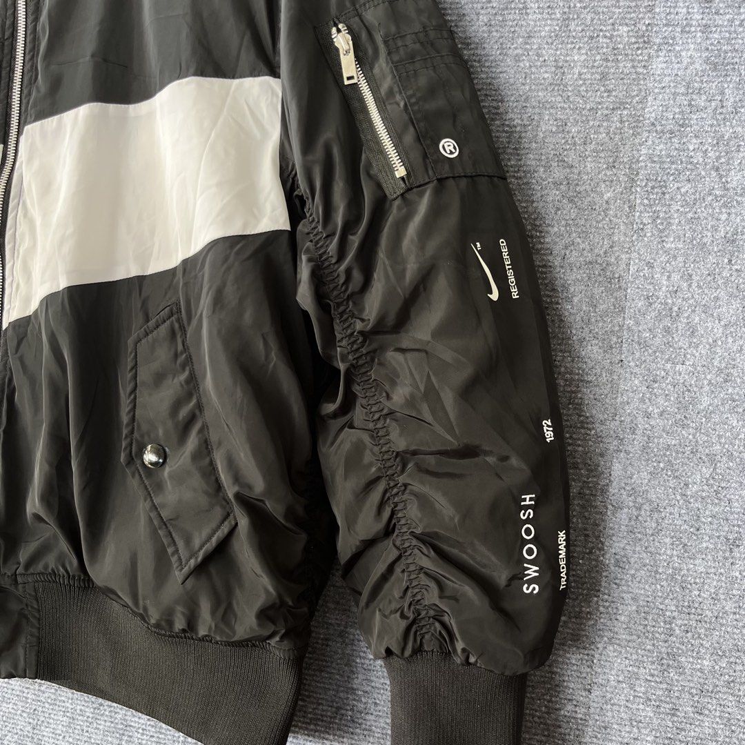 Nike Big Swoosh Bomber Jacket Black White (Category: Coats, Jackets and Outerwear) located in Manila. Submitted by cjcuevas_05 (Listing ID 1447298823, Image 2). Description: BIG SWOOSH BUMPER JACKET Dimes: 26x27 Color rate: 9.8/10 📌Tanza Cavite .