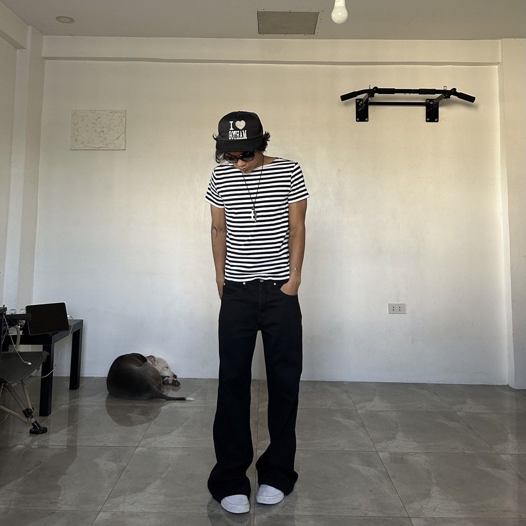 Number (N)ine Striped Shirt (Category: Jeans) located in Pasig City. Submitted by deteriortdmaterial (Listing ID 1447435551, Image 2). Description: Number (N)ine Striped Shirt Features asymmetrical darting on the pit Shoulder Width: 17.5 inches Sleeve Length: 7 Inches Pit to Pit: 18 inches Length: 22 inches Price: 3000 + Sf DM FOR PURCHASE.