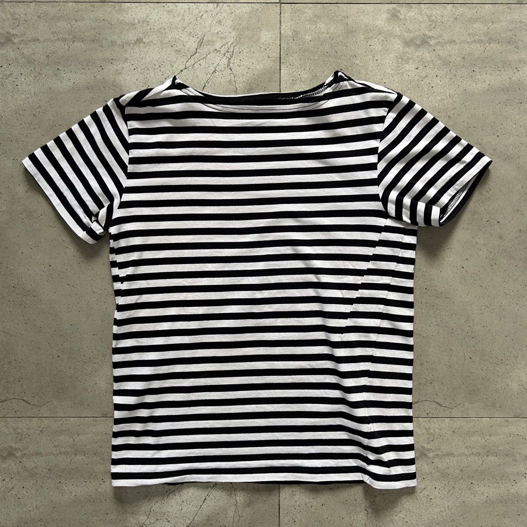 Number (N)ine Striped Shirt (Category: Jeans) located in Pasig City. Submitted by deteriortdmaterial (Listing ID 1447435551, Image 3). Description: Number (N)ine Striped Shirt Features asymmetrical darting on the pit Shoulder Width: 17.5 inches Sleeve Length: 7 Inches Pit to Pit: 18 inches Length: 22 inches Price: 3000 + Sf DM FOR PURCHASE.