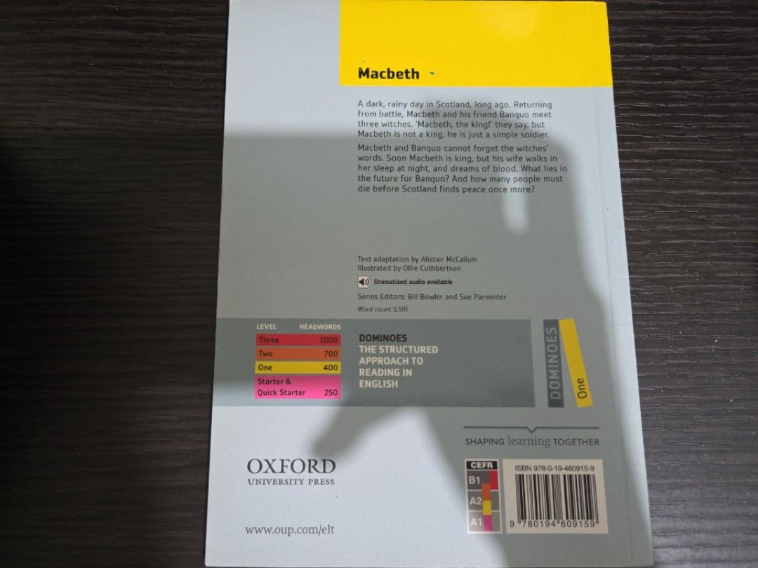 Oxford Dominoes Macbeth （分類：小說及非小說）位於 Hong Kong。 由 wong363277 提交（商品編號 1447409530，圖片 2）。簡介： 新淨 有少量exercise 做左。