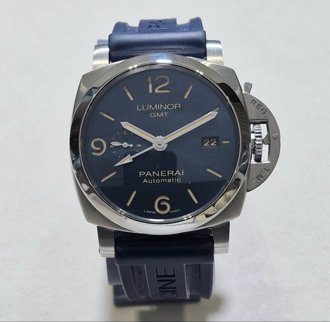Panerai Luminor GMT Automatic Blue Dial PAM 1033 (Category: Luxury Watches) located in Manila. Submitted by rhyswatchphil (Listing ID 1447329243, Image 1). Description: Panerai Luminor GMT PAM 1033 Blue Dial 44mm Year 2020 Full Set Condition 9.8/10 360,000.