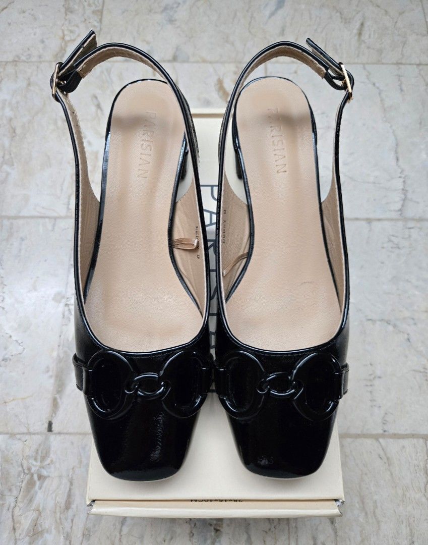 Parisian Berny Patent Slingback Heels (Category: Heels) located in San Fernando. Submitted by bby0818 (Listing ID 1447425951, Image 1). Description: Purchased from SM Makati Excellent used condition (seldom worn).