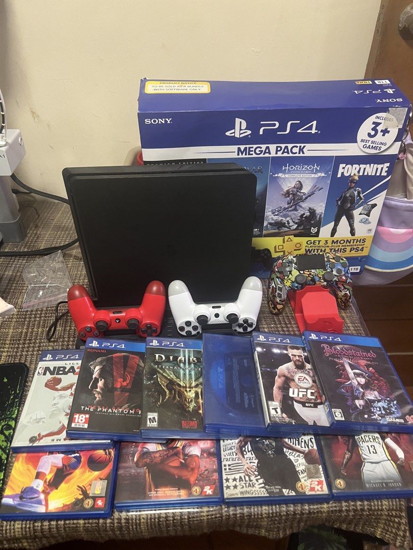 PS4 SLIM 1TB WITH BOX (Category: PlayStation) located in Manila. Submitted by itsmemark26 (Listing ID 1447309414, Image 2). Description: PS4 SLIM 1TB COMPLETE SET 3 CONTROLLER STAND FAN DS4 STAND 10 CD .