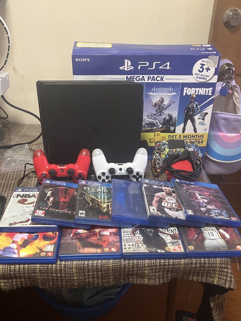 PS4 SLIM 1TB WITH BOX (Category: PlayStation) located in Manila. Submitted by itsmemark26 (Listing ID 1447309414, Image 1). Description: PS4 SLIM 1TB COMPLETE SET 3 CONTROLLER STAND FAN DS4 STAND 10 CD .