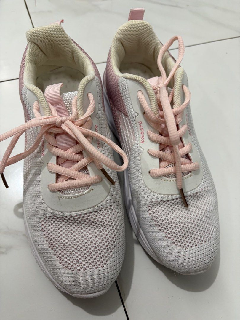 Shein White and Pink Mesh Sneakers (Category: Sneakers) located in Taguig. Submitted by labellearmoire2 (Listing ID 1447443758, Image 2). Description: Shein brand, size 37 & used a couple times then stored ✅i offer layaway, mop security bank & mod lalamove/grab with no extra handling fees.. if outside reachable areas: lbc with additional 390 for handling fee on top of shipping fee 💕 This is my new account my first account is a 5 star review acc 