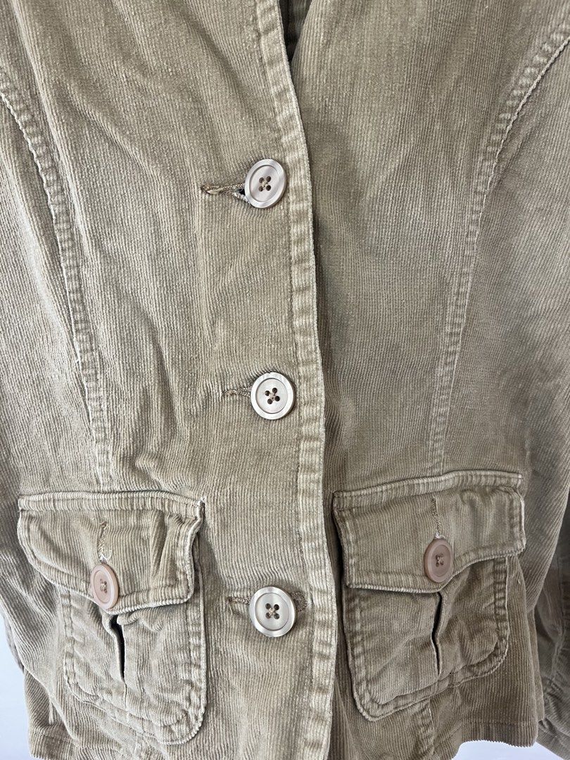 SO... So Real So Right Corduroy Blazer Jacket Size M (Category: Coats, Jackets and Outerwear) located in Cabiao. Submitted by preciousfherlyn (Listing ID 1447310458, Image 2). Description: - Tan corduroy blazer from SO... So Real So Right - Button-up front - Two flap pockets - 97% cotton and 3% spandex blend - M on tag .
