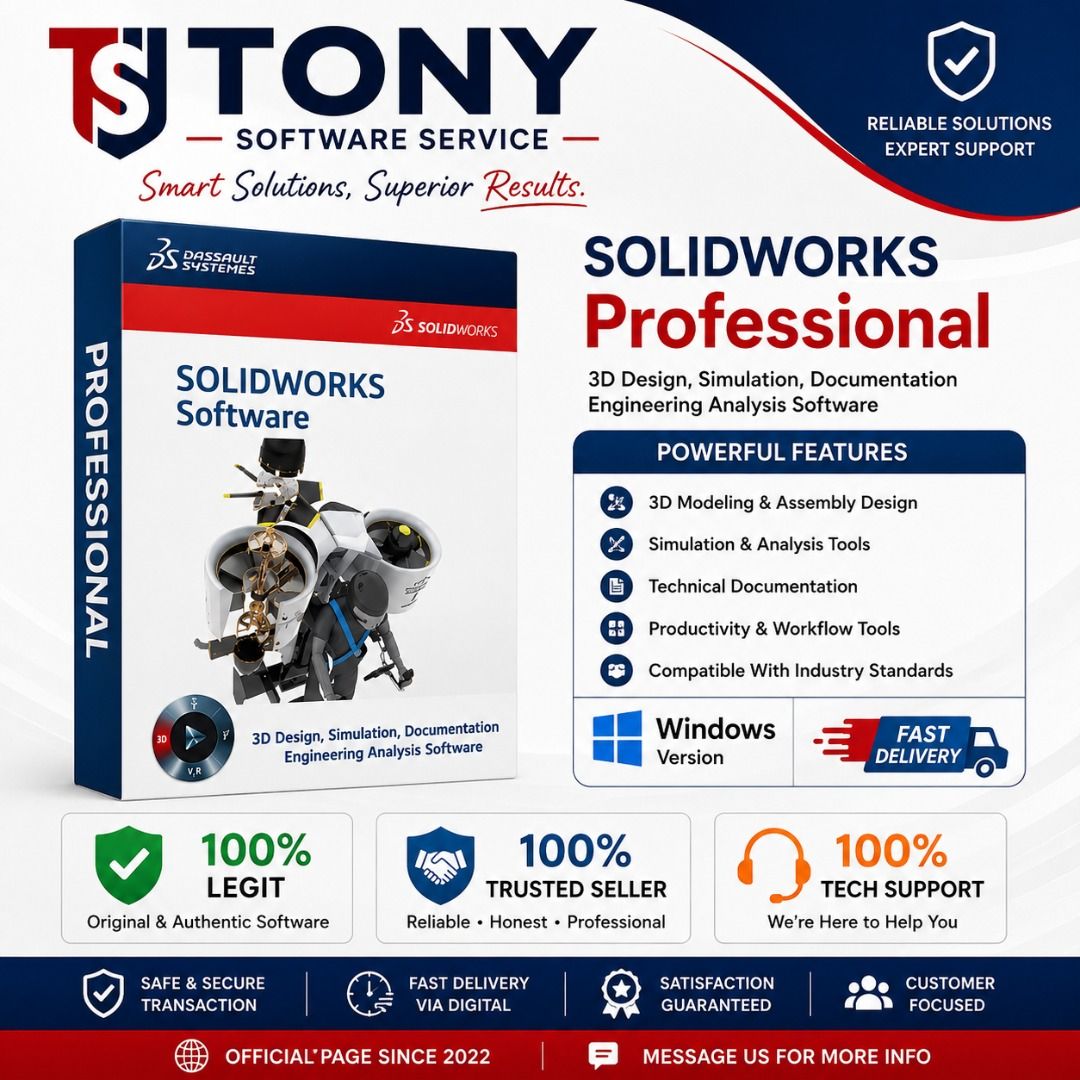 Solidworks 2021 - (Windows) (Category: Software) located in Cavite. Submitted by tonysoftwareservices05 (Listing ID 1447320316, Image 1). Description: The "100% LEGIT", "100% TRUSTED SELLER", and "PROOF OF REVIEWS" badges from the bottom 100% Legit. 100% Guaranteed. Don't risk downloading malicious files or dealing with broken software. Tony Software Service delivers performance you can trust. Verified 5-Star Seller ⭐⭐⭐⭐⭐ 100% Proof of Positive C