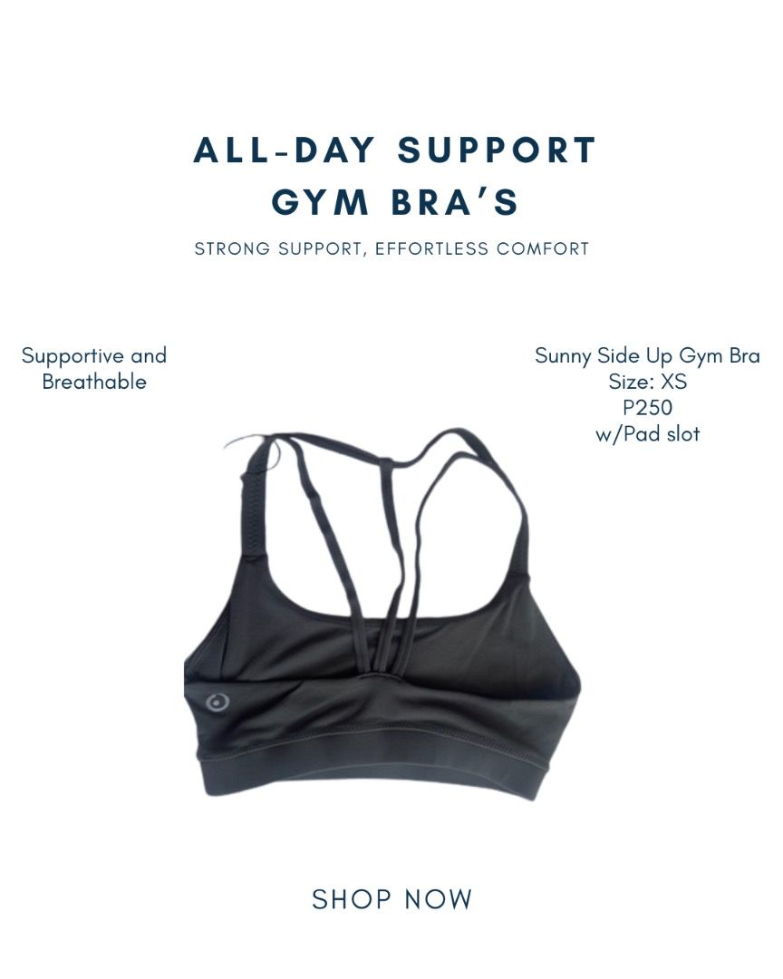 Sunny Side Up Sports Bra (Category: Activewear) located in Digos. Submitted by grandeactive (Listing ID 1447447192, Image 3). Description: Simple, supportive, and made for movement. This Sunny Side Up sports bra offers a lightweight feel with breathable fabric and a flattering strappy back, making it perfect for yoga, Pilates, gym sessions, or everyday wear. .