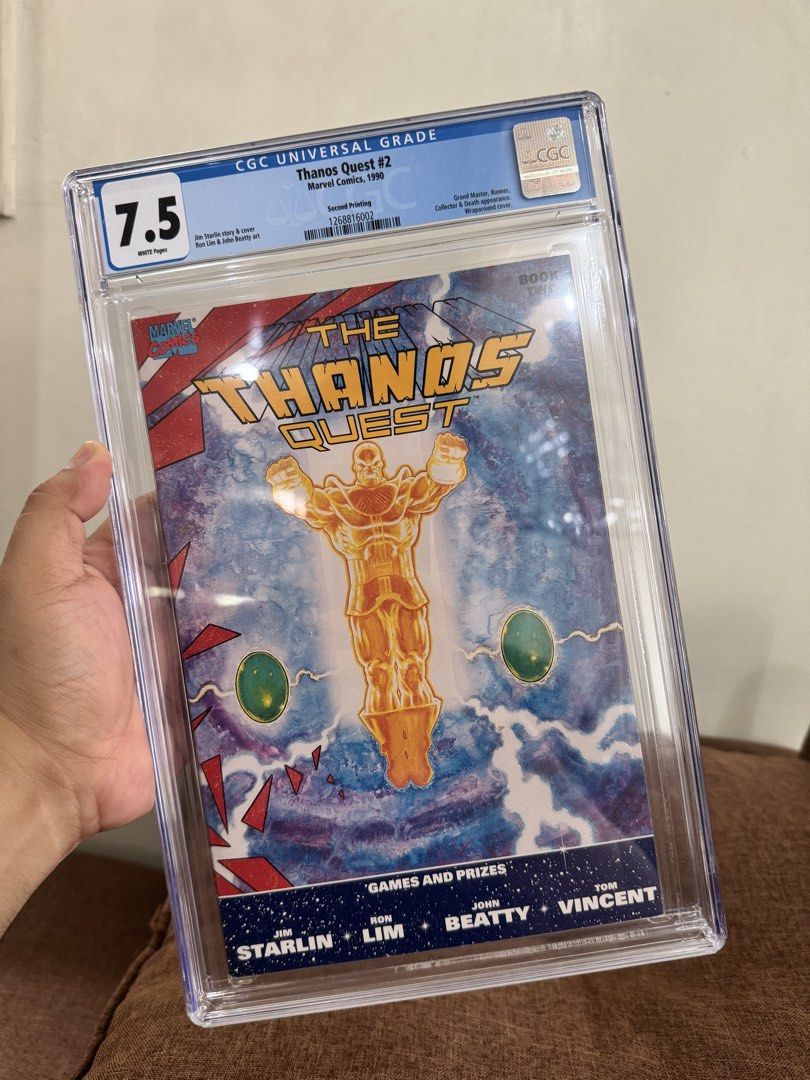 The Thanos Quest #1 & #2 CGC Graded Comic Books (Category: Comics & Manga) located in Pateros City. Submitted by lacasadekartonph (Listing ID 1447469393, Image 2). Description: - The Thanos Quest #1 (CGC Universal Grade 8.0) - The Thanos Quest #2 (CGC Universal Grade 7.5) - Both issues from 1990 - Essential additions for any Marvel collector - Grab these iconic comic books!.