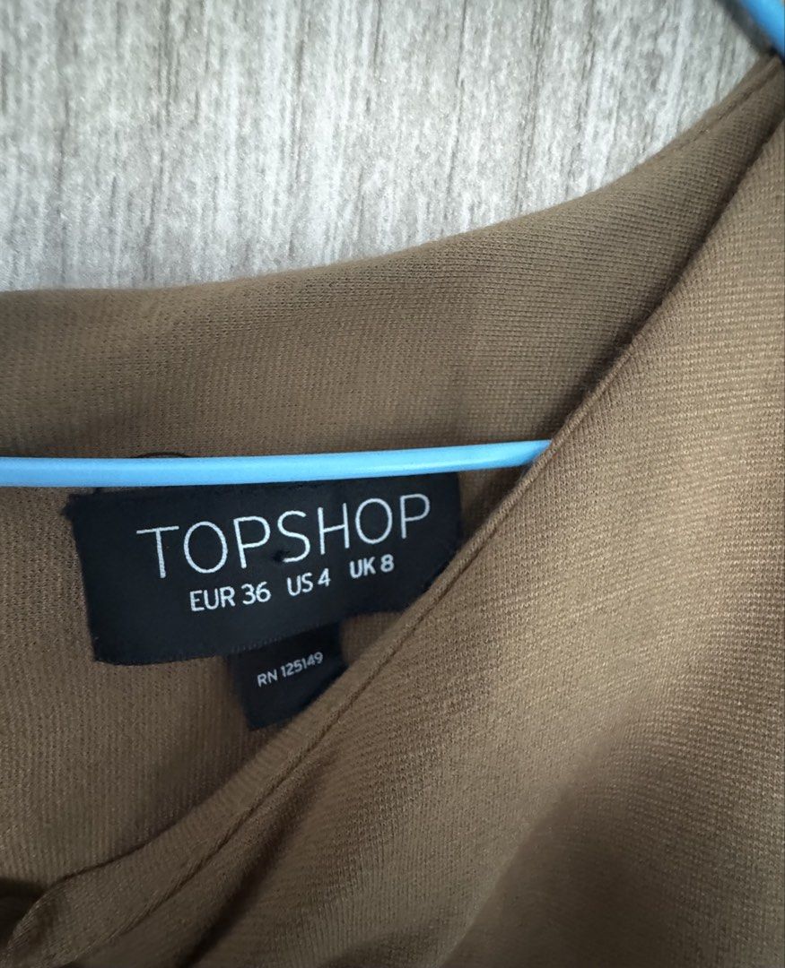Topshop Brown A-Line Dress (Category: Dresses) located in Taguig. Submitted by misstangerine (Listing ID 1447362852, Image 2). Description: - Brand: Topshop - Style: A-line dress - Color: Brown - Sleeves: Short sleeves - Neckline: Round neck - Silhouette: Fit and flare - Occasion: Casual to semi-formal - Versatile: Easy to style up or down - Armpit to armpit: ~ 15 inches. Length ~ 32 inches. .