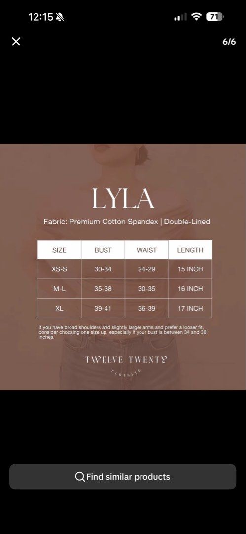 Twelve twenty off shoulders lyla top (Category: Sleeveless) located in Binan City. Submitted by luvsnoopyy (Listing ID 1447448333, Image 2). Description: Worn once Best fit for xs-s .