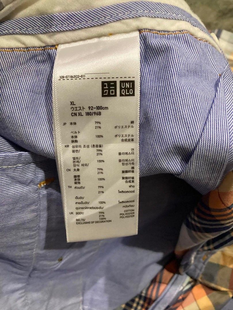 Uniqlo Checkered short (Category: Shorts) located in General Santos City (Dadiangas). Submitted by amorhesthrift (Listing ID 1447392562, Image 3). Description: Good As New Size- XL on tag W35-36 L21.5.