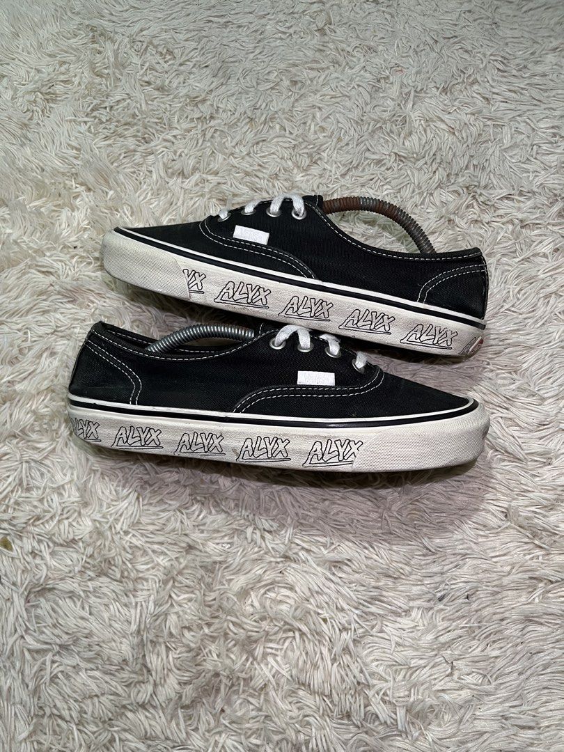 Vans x Alyx Authentic Black White Logo Sneakers (Category: Sneakers) located in Manila. Submitted by giormagne (Listing ID 1447466195, Image 3). Description: - Black Vans Authentic sneakers - Features Alyx branding on the side - Classic Vans silhouette - White laces and white sole - Perfect for casual everyday wear - Overall in good, pre-loved condition.