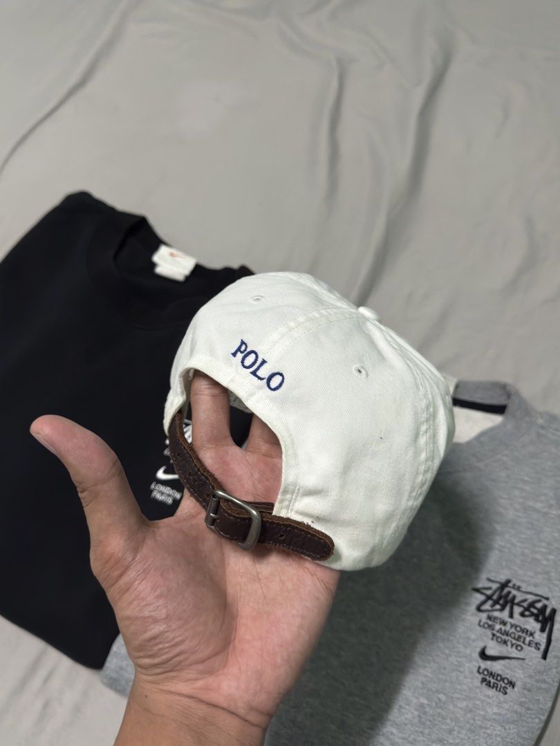 Vntg RL Leather Strap Cap White (Authentic) (Category: Caps & Hats) located in Manila. Submitted by thriftlnc (Listing ID 1447375908, Image 3). Description: One size fits all No issues condi: 9.8 colorrate: 9.8.