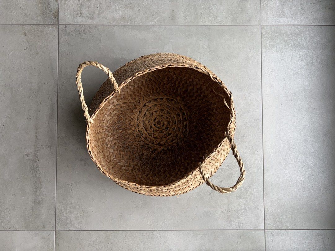 Woven Seagrass Planter Basket with Handles499126408871956481