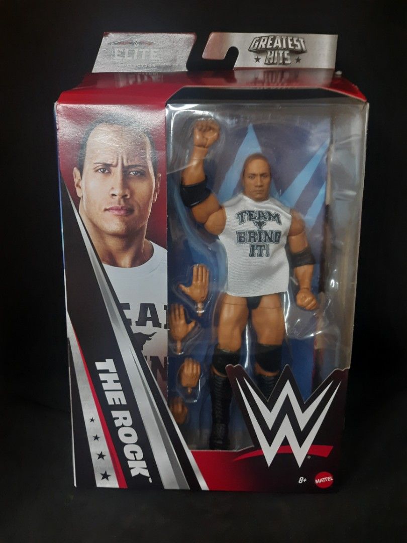 WWE Elite Greatest Hits 11 The Rock (Category: Figurines & Statues) located in San Juan City. Submitted by ged06 (Listing ID 1447337735, Image 1). Description: Title: WWE Action Figures – Mattel | Brand New, Unopened | PRICE FIXED Description: Brand new and unopened WWE Action Figures for sale! All figures are complete with accessories. Please note that while the items are in brand new condition, there may be minor cosmetic imperfections on the p