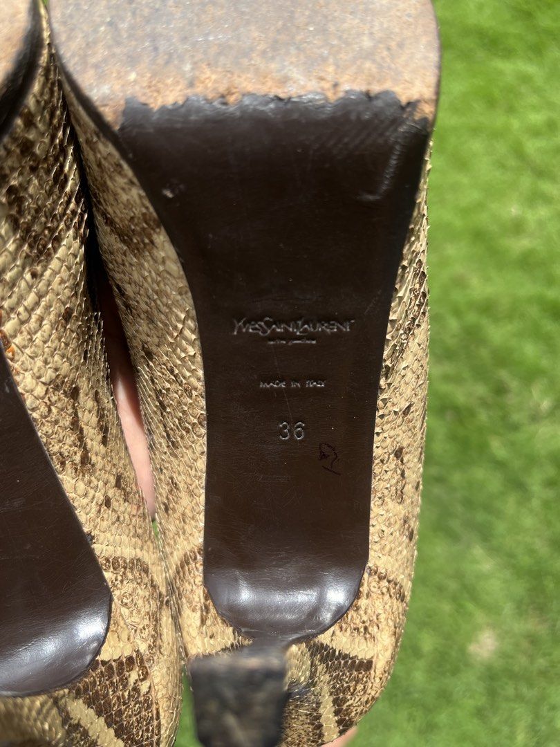 YSL Python sandals (Category: Sandals) located in Bayog. Submitted by hared_dos (Listing ID 1447321598, Image 3). Description: Size 36 on tag.