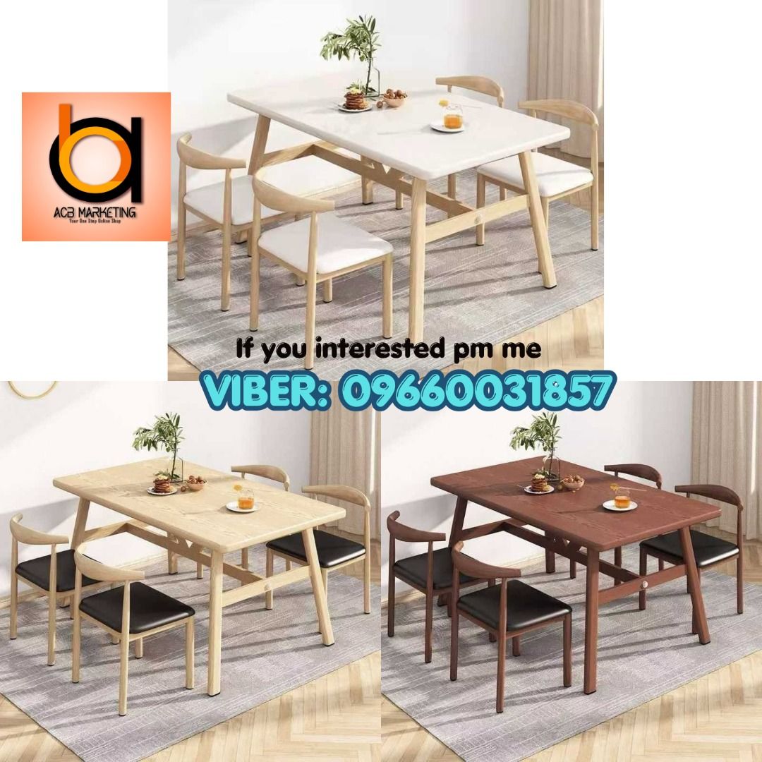 120X60cm Dining Table 4 Seats, Modern Minimalist Dining Table (Category: Tables & Sets) located in Manila. Submitted by salvanter. (Listing ID 1452719435, Image 1). Description: .