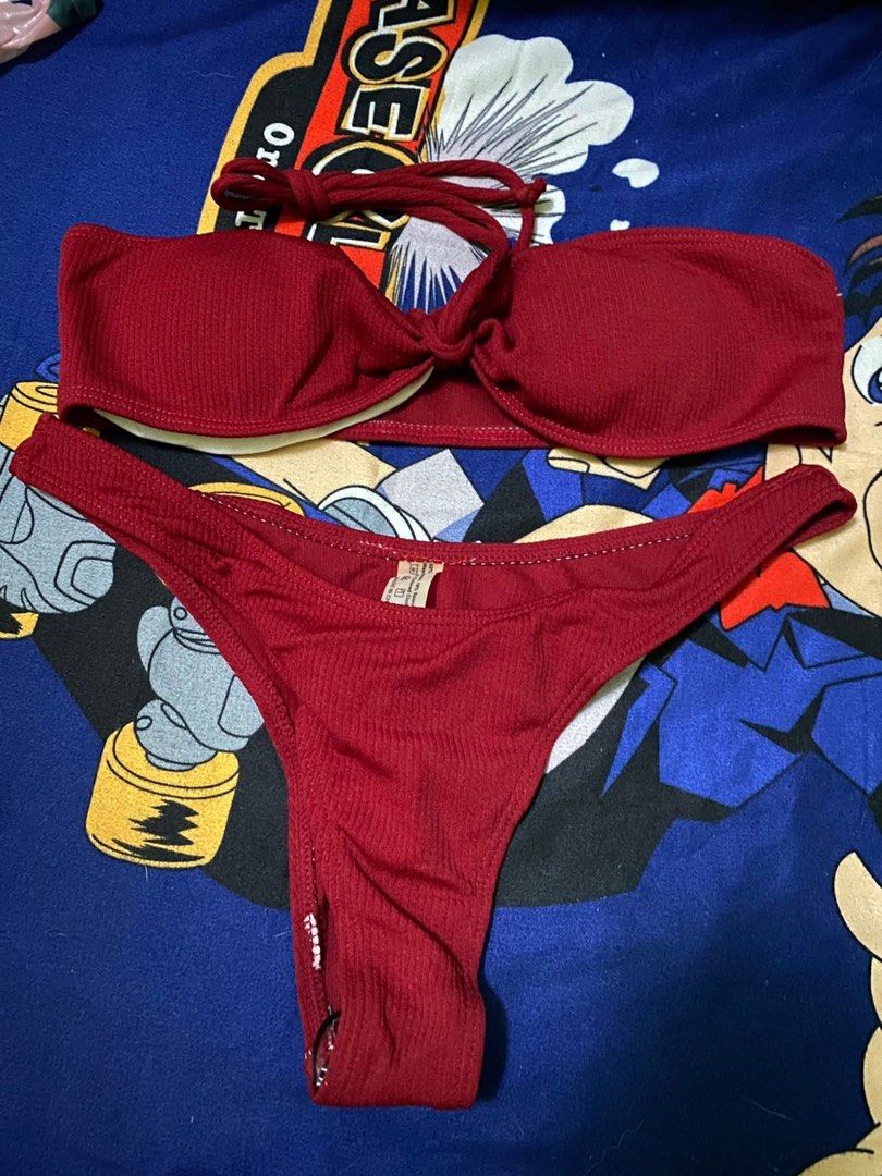 2x Bikini Sets - Pink & Red (Category: Bikinis & Swimsuits) located in Caloocan City. Submitted by JennMT (Listing ID 1452863669, Image 2). Description: - Two bikini sets included! - Set 1: Bright pink strapless bandeau style. - Set 2: Deep red ribbed material with a tie-front top. - Perfect for beach or pool days. - Great deal when you buy both!.