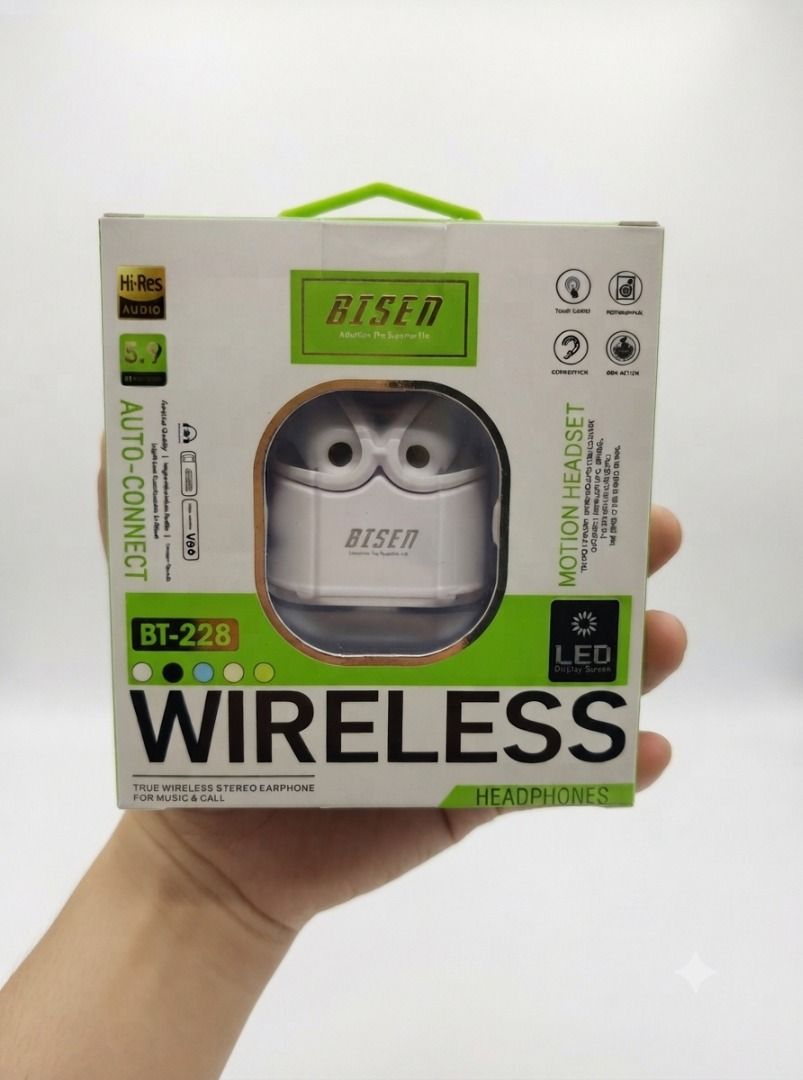 🎧 BISEN BT-228 Bluetooth Wireless Earphone🎧 (Category: Earphones) located in Santa Rosa. Submitted by ersnenterprises (Listing ID 1451356251, Image 2). Description: 🎧 BISEN BT-228 Wireless Bluetooth Earbuds 🏷️Price per set : ₱4,229 🛒Quantity per set: 7pcs Experience Crystal-Clear Sound Anytime, Anywhere! Upgrade your listening experience with the BISEN BT-228 Wireless Bluetooth Earbuds. Designed for music lovers, gamers, and professionals, t