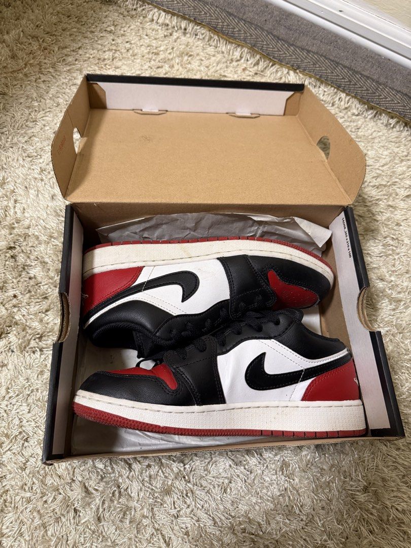 Air Jordan 1 Low Black Toe (Red/White/Black) (Category: Sneakers) located in Mabalacat. Submitted by lindsaygreigh_star (Listing ID 1452738020, Image 1). Description: Condition: Used but not abused. Only worn occasionally and mainly kept as part of a collection..