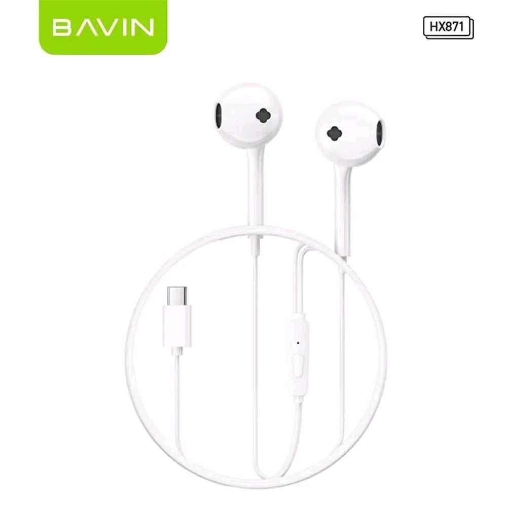 BAVIN HX871 Type-C In-Line Headset for iPhone 15 & Android (Category: Earphones) located in Manila. Submitted by marvieobordo (Listing ID 1452782095, Image 3). Description: - BAVIN HX871 Earphones with Type-C Plug - Compatible with iPhone 15 Series & Android Devices - Built-in HD Microphone for Clear Calls - 1200mm (1.2m) Cable Length - Lightweight and User-Friendly Design - Ideal for Daily Use - Available Colors: Black, White.