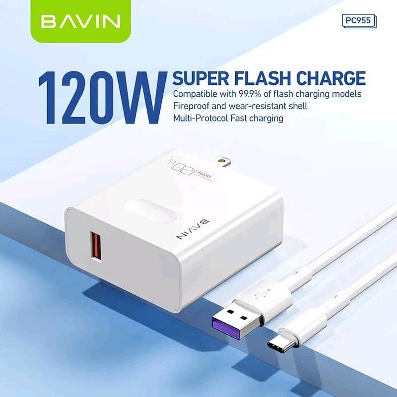 Bavin PC955 (Max120W) Type-C Super FastCharger (Category: Chargers & Cables) located in Manila. Submitted by marvieobordo (Listing ID 1452817834, Image 1). Description: Bavin PC955 (Max120W) Type-C Super FastCharger.