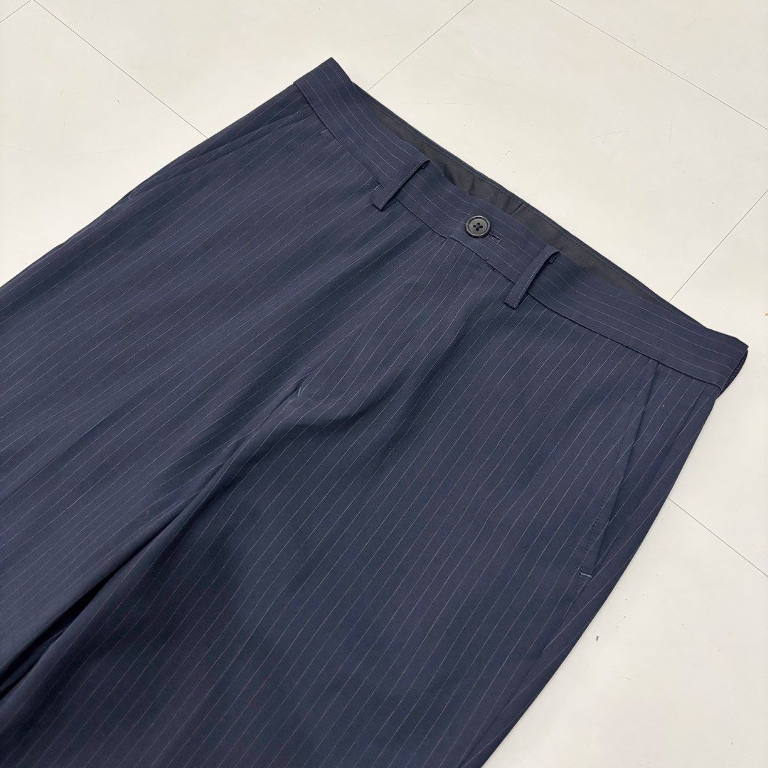 Beams Japan Pinstripe Trousers (Category: Trousers) located in Makati City. Submitted by bzspr (Listing ID 1452719167, Image 2). Description: Beams Japan Pinstripe Trousers Waist 32 inches Length 40.5 inches Leg Opening 8.5 inches.
