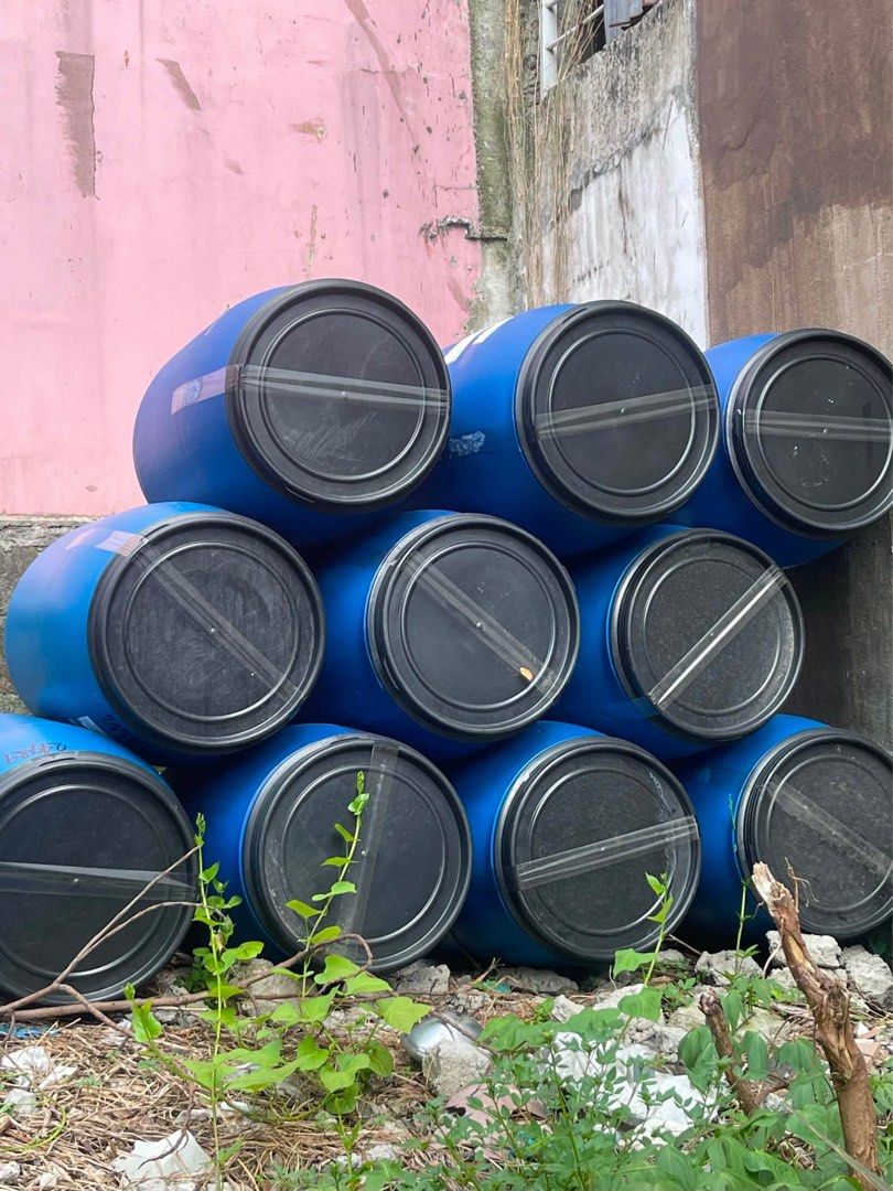 Blue Plastic Drums with Lids (Category: Storage Boxes & Baskets) located in Manila. Submitted by maricar2006 (Listing ID 1452832957, Image 2). Description: - Blue plastic drums with black lids - Perfect for storage or transport - Various sizes available - Some drums have labels - Pick up only - Message for more details.
