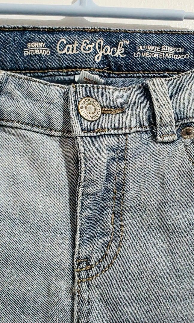 Cat & Jack Light Jeans (Category: Babies & Kids Fashion) located in Malolos. Submitted by candyproj (Listing ID 1452835103, Image 3). Description: Cat & Jack| Personal Used Clothes Size: 12 on Tag Measurement: waist: 22" Length: 30" Buy 3 clothes, SHIPPING FEE IS FREE RFS: Decluterring/Migrating Price is Negotiable Everything must go.