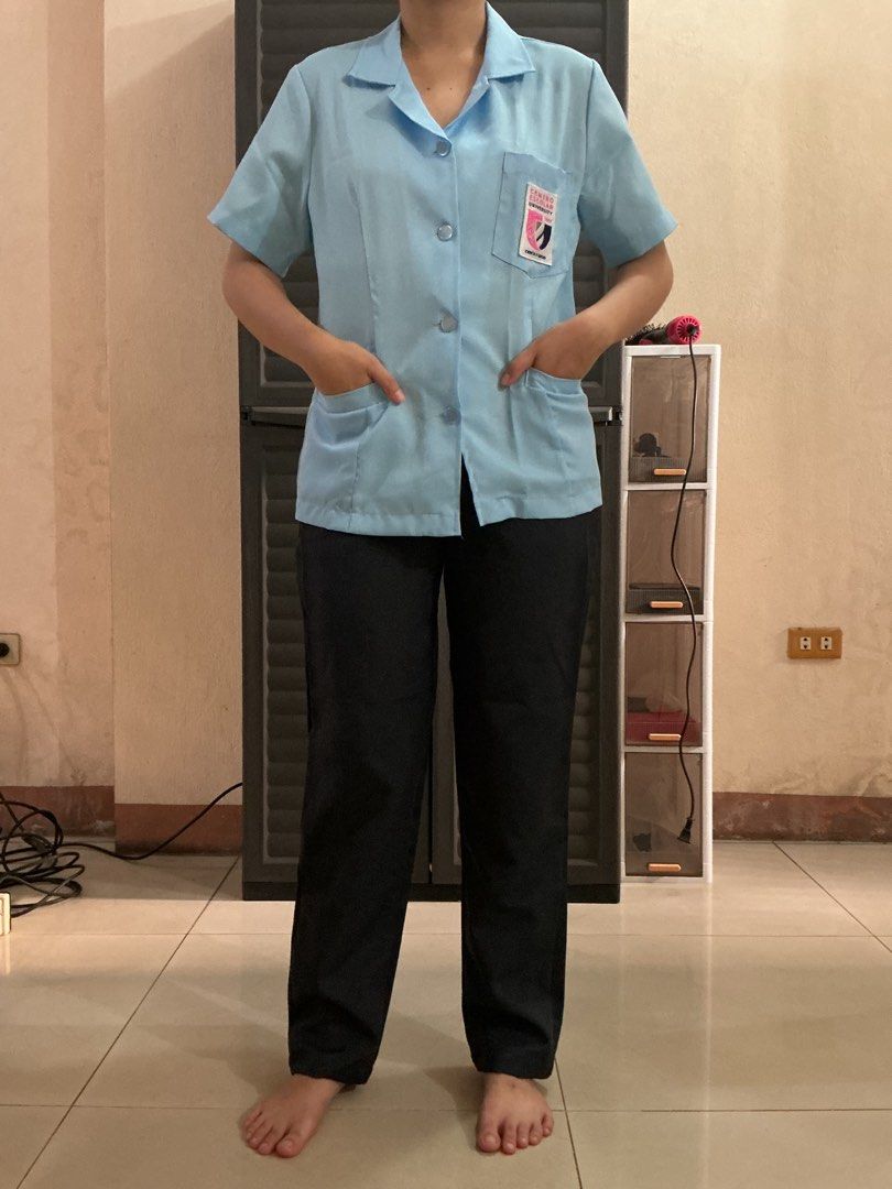 CEU Nursing CHN Female Uniform (Category: Sets or Coordinates) located in Manila. Submitted by 1he9rar9ia7 (Listing ID 1452792864, Image 2). Description: Title: CEU Nursing CHN Female Uniform Description: 1 Set (Blouse, Pants) Model size: Height: 155 cm Shoulder: 43 cm Bust: 80 cm Waist: 68 cm Hips: 91 cm Price: Php 950 Flaws: Needs washing, signs of usage Payment method: GCash Delivery options (shoulder by buyer): Angkas PLEASE MANAGE YOUR EXPEC