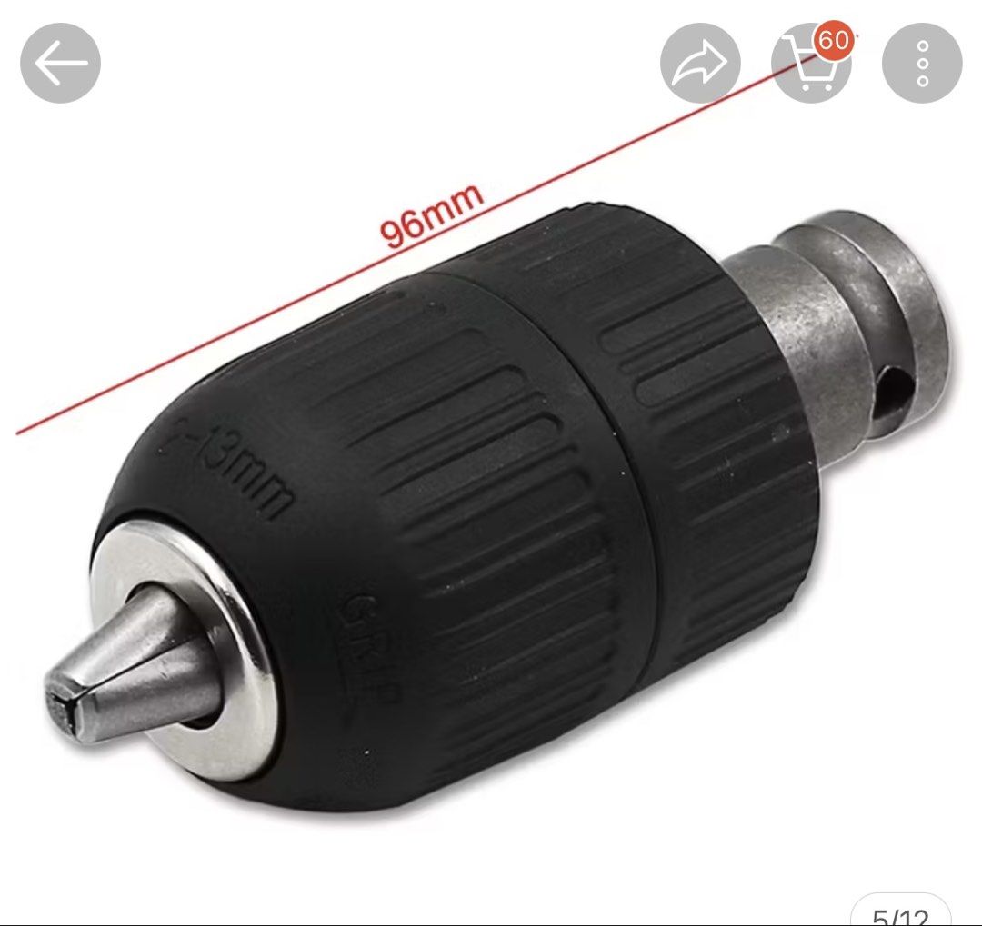 Chuck plus conversion head (Category: Other Stationery & Craft) located in Singapore. Submitted by Lazyfmk (Listing ID 1452717186, Image 2). Description: 2-13mm 1/2” 20unf Self-locking Keyless Drill Chuck Self Tighten 1/2” Drill Chuck Adaptor For Impact Wrench Conversion 1/2-20unf.