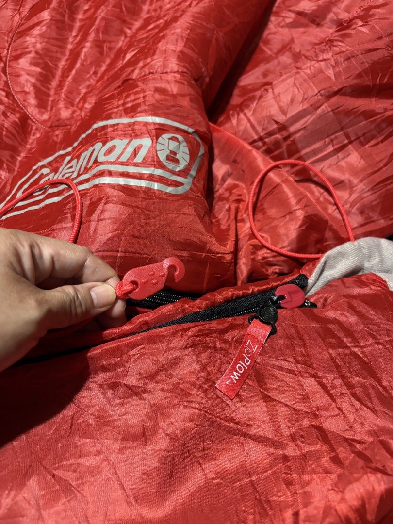 Coleman Sleeping Bag (Category: Hiking & Camping) located in Bulacan. Submitted by love2loved (Listing ID 1452805560, Image 3). Description: - Brand: Coleman - Material: 100% Polyester Fiber Batting and Filling - Size: 33 x 75 inches - Ideal for: Camping trips - Features: Easy to pack and carry Good conditions Signs of used Bawal sa maselan at maarte No refund,no exchange,no return Buy your own risk Maganda pa ung foam ya No rush shipping .