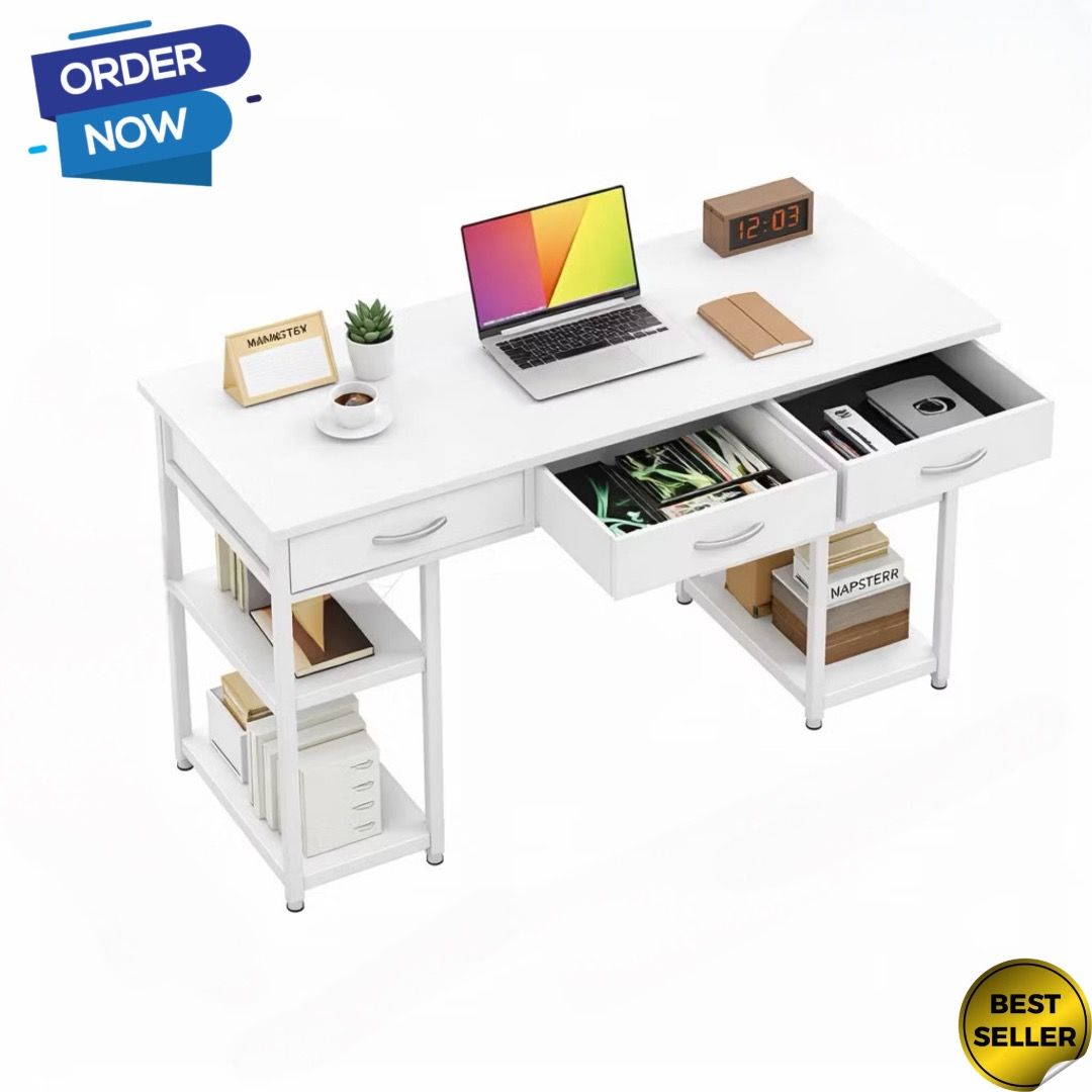 Computer Table | Basic Office Table | Modern Home Study Table | Basic Table | Home Table with Shelfs | Gaming Table | (Category: Tables & Sets) located in Singapore. Submitted by singapore_shop (Listing ID 1452817375, Image 1). Description: 🏆Authentic Professional Seller Approved By Carousell🏆 Hot Selling Computer Table SG Ready Stocks Free Delivery Within 1 to 2 Working days Price Starting From $98 Feel Free To Chat Us For More Details and Mod