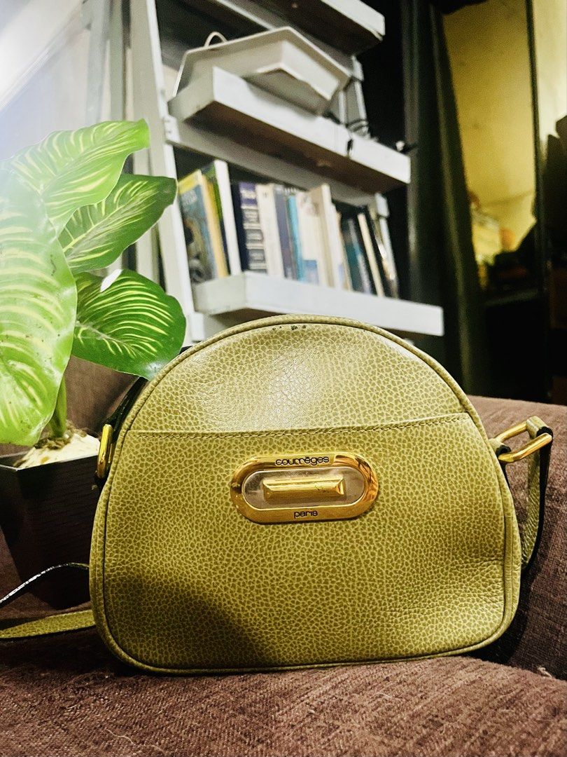 Courreges Paris (Category: Luxury Bags & Wallets) located in Quezon City. Submitted by retann (Listing ID 1452826063, Image 1). Description: - Vintage Courreges Paris shoulder bag - Unique textured green leather - Gold hardware with iconic Courreges logo - Compact size, perfect for essentials - Adjustable strap - Classic collectible piece.