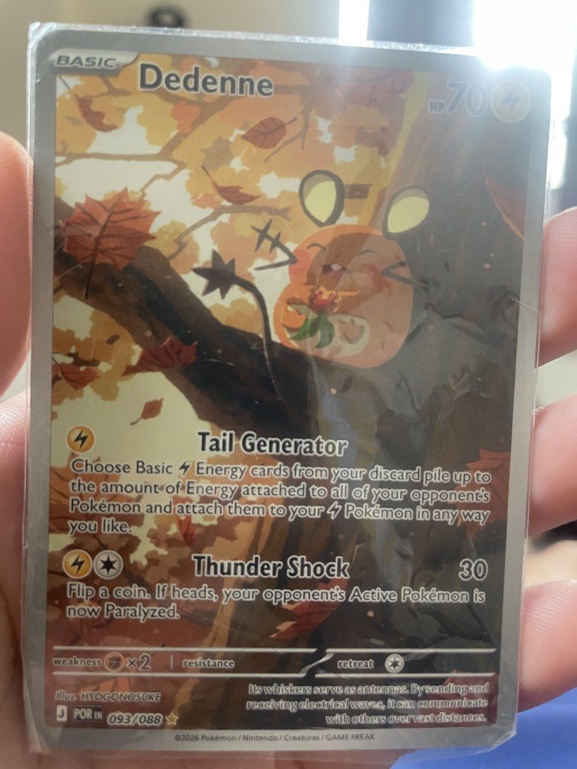 Dedenne 093/088 Pokemon Card (Category: Raw Singles) located in Paranaque City. Submitted by newdeer_ab7b14 (Listing ID 1452743792, Image 1). Description: - Pokemon Card: Dedenne - Card Number: 093/088 - Type: Basic Electric - HP: 70 - Attacks: Tail Generator, Thunder Shock - Condition: Great for collectors, comes in a protective sleeve..